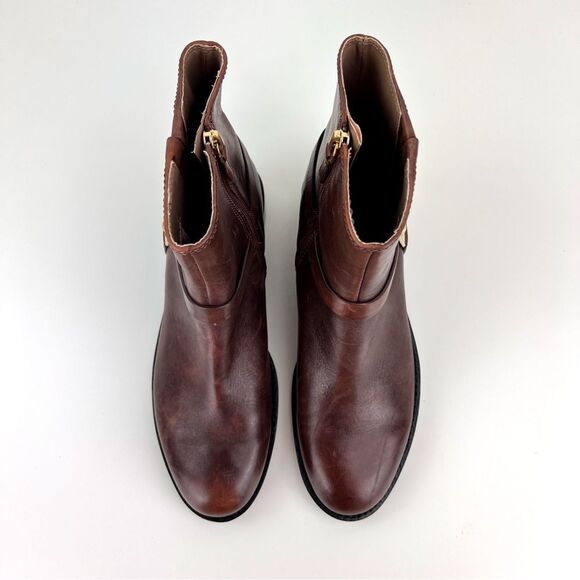 Ecco Brown Leather Ankle Boots with Buckle - Picture 3 of 10